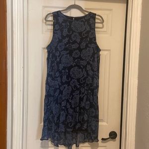 Tommy Hilfiger Navy Blue Dress with light blue floral flowers. Only worn once.
